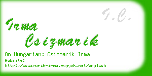 irma csizmarik business card